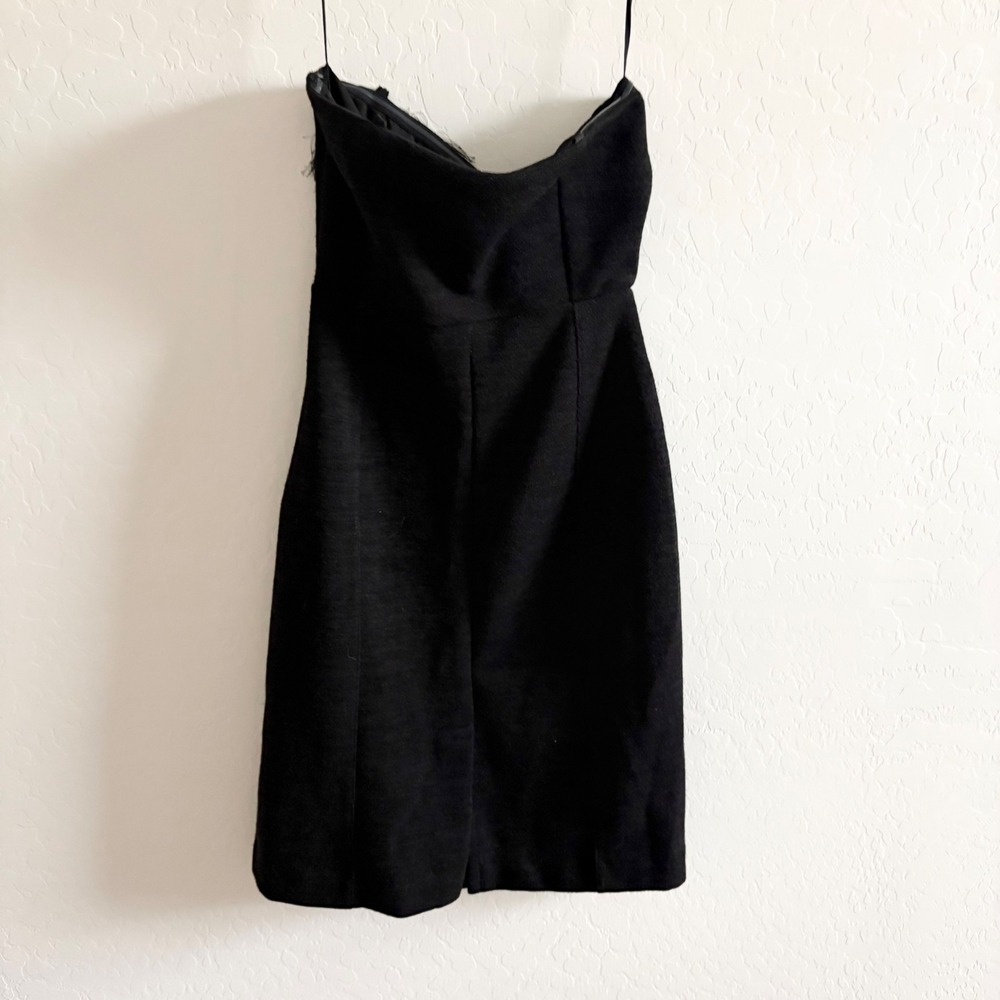 Banana Republic Petite Black Fringe Strapless Mini Dress Size‎ 0P